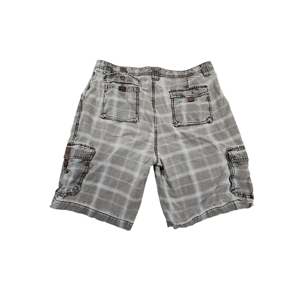 Great Northwest Cargo Shorts 38x11 Mens 22" Plaid Gray Streetwear Grunge Skater